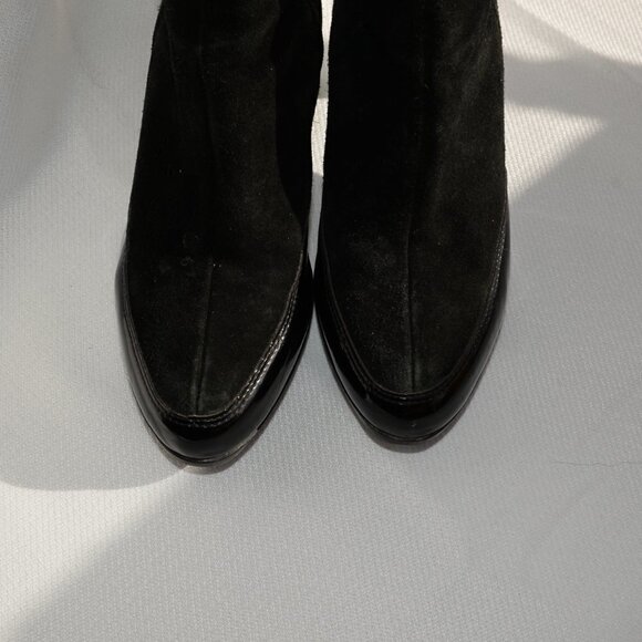 La Canadienne Black Suede Heeled Waterproof Boots Sz 7.5 - Picture 4 of 12